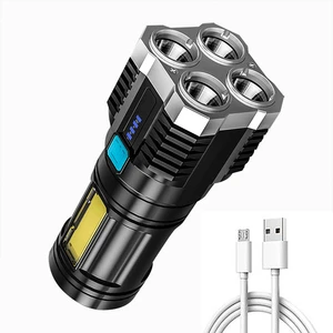 Portable Rechargeable LED Flashlight Waterproof Hand Multifunctional Torch Light for Outdoor Camping Survival