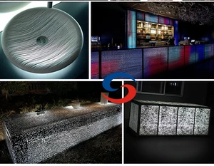 Customization Outdoor Lighting Fiber Optic Concrete Cement Translucent Brick