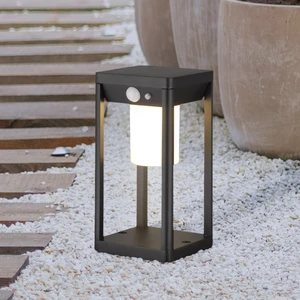 Motion Sensor Modern Outdoor Ip65 Bollard Light Aluminum Solar Garden Post Lamp Warm White Led Landscape