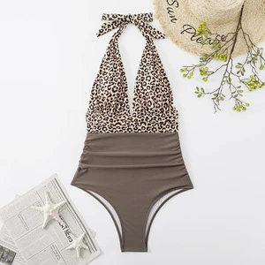 Summer Sleeveless Running Swim Suit Bikini Custom Logo Front High Quality Elastic Waist Four-Way Stretch Plus Size High Cut