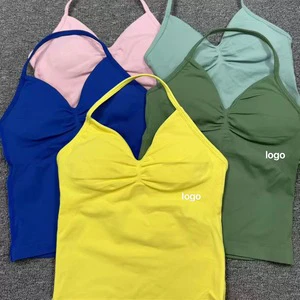 New Solid-color Fitted Sports Yoga tank Top - Summer Figure-hugging Quick-drying Yoga Top