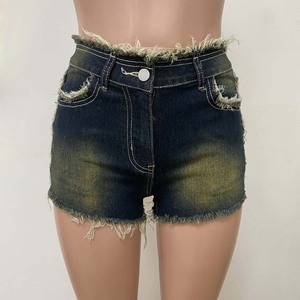 FS17675D Women's Denim Tassel Jeans Denim Shorts