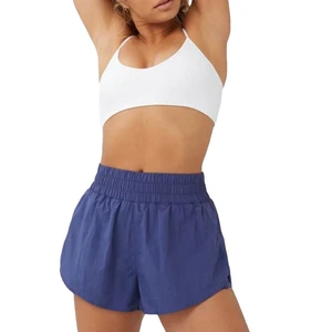 Buy Custom Gym women's shorts 100%Cotton Women's Summer Running Active Short Elastic shorts for women in Plus Size