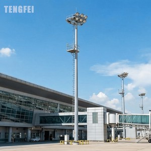 Tengfei 30 Meter Height Aluminum IP66 High Mast Light Poles with 30 Beam Angle & 14400 Lumens for Road Highway Flood Lighting