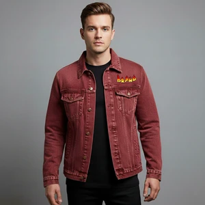 Wholesale Men's Winter Casual Denim Jacket with Zipper Front Custom Logo High Quality 100% Cotton Street Wear