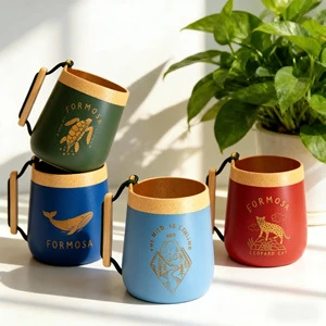 Natural Bamboo Outdoor Water Cup Mug Travel Tumbler-Custom-Made Corporate Gift Multiple Colors Bamboo Rope Handle American Style