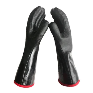 Yokii 500°F Heat Resistant Neoprene Chemical Gloves Flock Lined Waterproof Acid Alkali Proof BBQ Industrial Safety Work Glove