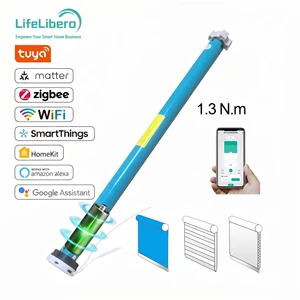 Tuya WiFi ZigBee Matter Battery Roller Blind Motor Smart Tubular Motor App Remote Control for Hotel Window Shades