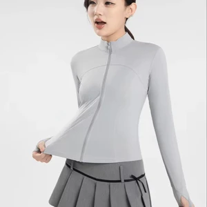 Women's Slim Cardigan with Stand Collar Outdoor Cycling UV Protection Sun Protective Clothing Yoga Jacket for Women