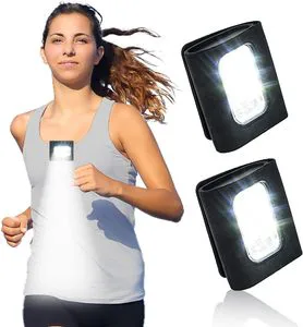 Rechargeable LED Running Lights with Magnet 6000K Daylight 120 Beam Angle Night Safety Warning Light for Sports Stadiums