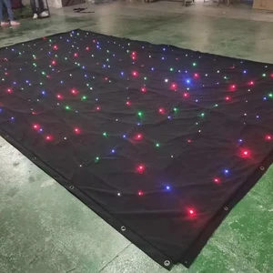 Professional Stage Lighting Backdrop 4*8M RGBW Color LED Curtain Warm White Blue for DJ Club Party Effect Show Starlit Curtain