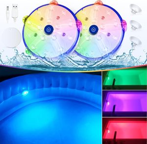 Cootway IP68 Waterproof Rechargeable Color Changing Pond Lights LED Underwater Pool Light Floating