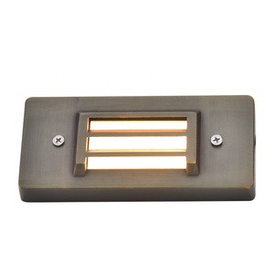 USA Warehouse 9-17V AC/DC Flat Rectangular Solid Brass IP65 Waterproof Outdoor Step Light Stair Led Brick Light