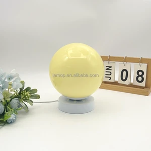 Minimalist Post-Modern Table Lamp Warm Light Glass Sphere Lamp for Bedroom Nightstand Cozy Romantic Room Decor