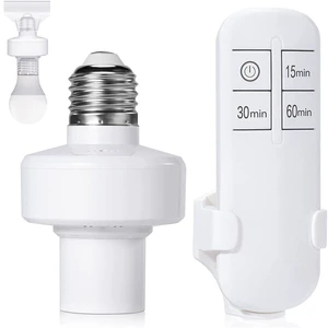 Remote Control Light Bulb Socket, Bukeer E27 Bulb Lamp Holder with Remote Control and 15/30/60 Min Timer