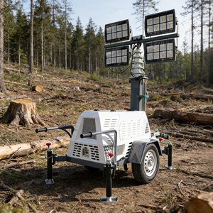 Telescopic Light Tower Dual Function With Lighting and Power Generation Capabilities Telescopic Light Tower Dual Function