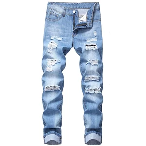 Men's Casual Washed Mid Rise Straight Blue Denim Jeans 100% Cotton Premium Quality Stretch Eco-Friendly Anti-Wrinkle GOGYAL