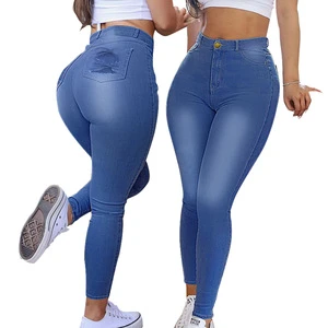 Women's Skinny Fit Canvas Pencil Pants Elastic Slimming Tight High Waist Full Length 100% Polyester