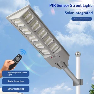Solar Street Light Outdoor IP65 Induction Lighting Super Bright LED Pole Mounted Motion Sensor Security Lighting for Garden