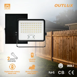 Solar Outdoor LED Floodlight IP65 ABS Wireless Motion Sensor Security for Yard & Garden with 2-Year Warranty