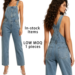 Off Shoulder Denim Jumpsuit Women Sexy Button Down Washed Jean Overalls Streetwear Trendy Bodycon One-Piece Outfit