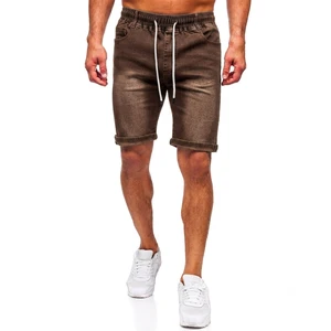 Men's Vintage Embroidered Denim Shorts Summer Slim Fit Casual Gym Running Eco-Friendly Washed