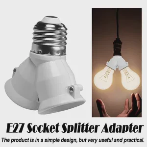 Screw 2-e27 Lamp Bulb Socket 2/1-e27 Bulb Lamp holder Adapter lamp bulb socket Lighting-tools Led-light 2in1 Double E27 Portable