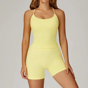 Women's Plus Size Sports Shorts Set-Seamless Eco-Friendly Four-Way Stretch Active Wear for Ladies