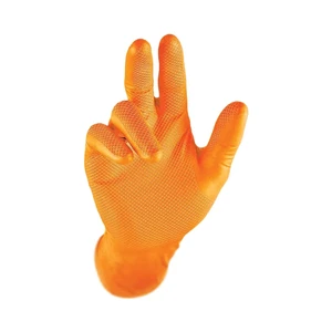 Wholesale 100pcs Box 8 Mil Black Orange Disposable Nitrile Safety Gloves Oil Proof Chemical Resistant for Industrial Mechanical