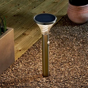 Landscape Stainless Steel Round Shape Motion Sensor Outdoor Led Solar Light Garden Lamp for Lawn Backyard