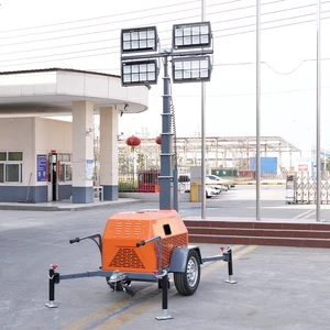 Outdoor Construction Night Lighting LED Metal Halide Portable Mobile Light Tower with High Mast