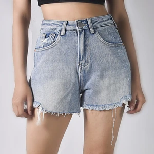 Activuswear Women's Summer Hot Denim Shorts Mid Waist Regular Fit Casual Eco-Friendly Quick Dry Breathable Anti-Wrinkle Ruffles