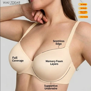 Waistdear OEM Custom Women Bra Underwire T-Shirt Bra Seamless Invisible Heavy Breast Support Lightly Lined Bra