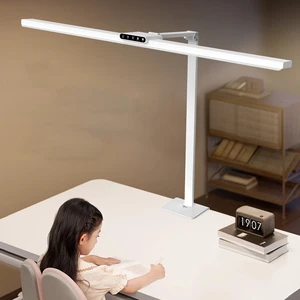 Professional 24W LED Clamp Lamp High CRI 95 Ra Full Spectrum Reading Light For Drafting Drawing & Students Study With Timer