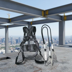 New Arrival Full-Body 5-Point Fall Protection Safety Harness Belt to Keep Safe Outdoor with Double Elastic Aluminum Lanyard
