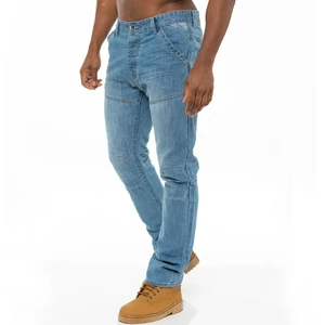 Men's Customizable Plus Size High-Waisted Slim Straight Jeans with Logo Design
