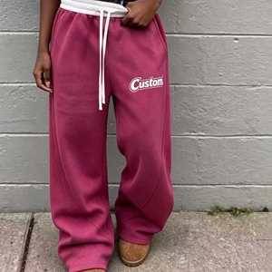 450gsm French Terry 100% Cotton Embroidered Vintage Casual Custom Contrasting Color Streetwear Stacked Pants