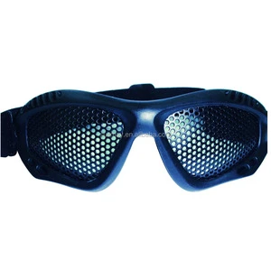 Wire Mesh Safety Goggles with Impact Resistance and Black Elastic Band