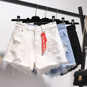 Women's Denim Shorts Classic Vintage High Waist Blue Wide Leg Casual Summer Ladies Jean Shorts