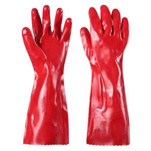 Wholesale Red PVC Anti-Impact Safety Gloves Chemical Resistant Gloves for Hard Work