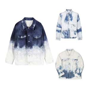 Women's Regular Length Hooded Denim Jacket OEM Custom Knitted Cotton Viscose Stripe Breathable Winter Fashion Pearls Embroidery
