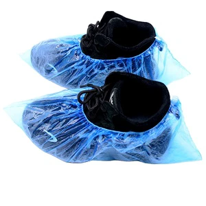 Plastic Shoe Cover Blue Disposable Foot Covers Indoor Outdoor AntiSlip Cpe Shoe Cover