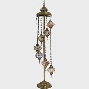 Turkish Floor Lamp 7 Globe Floor Lamp Handmade Lampshade With Tiffany Stained Glass Mosaic Turkish Lamp Base Ottoman Otantic