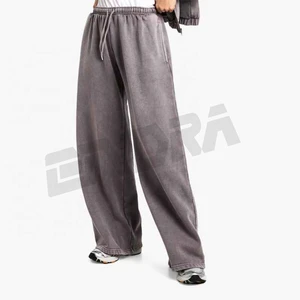 Garment Dyed Mid Rise Straight Leg Jogger Overdyed Embroidered Straight Leg Tracksuit Set Casual Athleisure Two Piece Outfit