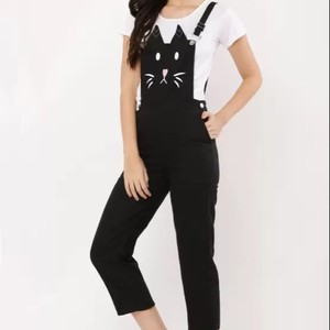 Newest Top Fashion Design Breathable Skinny Pencil Pants Summer Women Sleeveless Denim Dungaree Jumpsuit