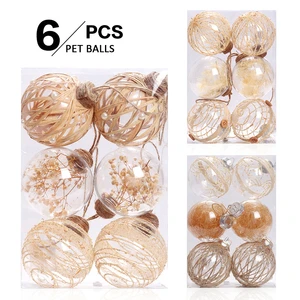 6pcs Transparent PET High Quality Vintage Christmas Tree Set Waterproof Shatterproof Environment Friendly