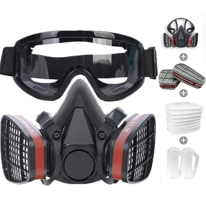 PPE protection Black Color Reusable Half Face Gas Masks for Survival Nuclear and Chemical