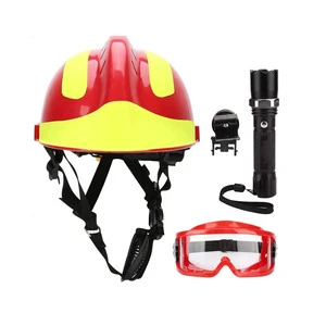 YUANJIAN Flame Retardant Fire Fighting Head Protective Firefighter Safety Helmet Glass Reinforced Composite Shell EU/Asian