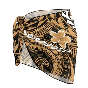 Hot Selling Hawaiian Pattern Sarong Coverups for Women Bathing Suit Wrap Swimsuit Skirt Beach Bikini Cover up Swimwear Chiffon