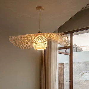 Contemporary Dining Room Bamboo Led Ceiling Hanging Lamp Handmade Outdoor&indoor Bamboo Pendant Lighting